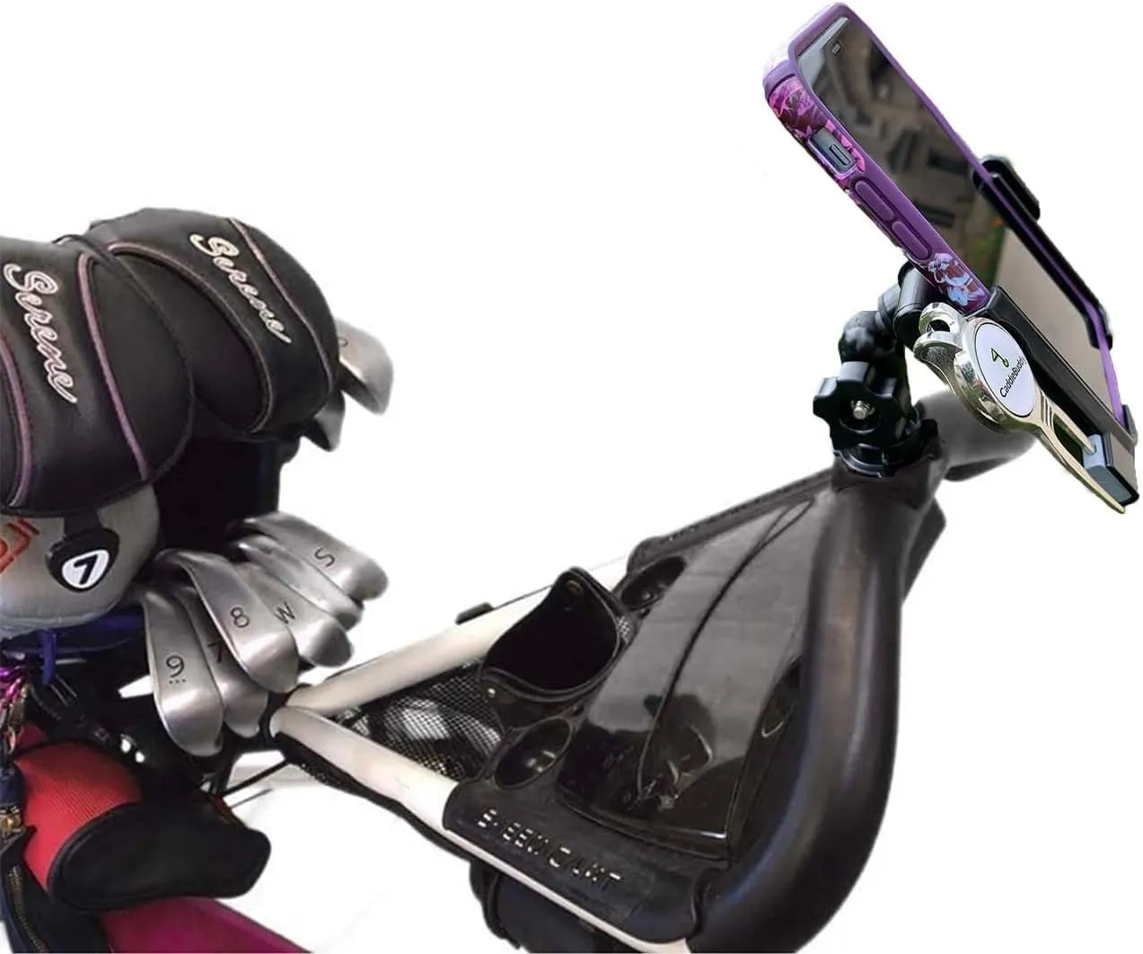 Caddie Buddy Golf Cart Phone and GPS Mount (Push Cart Phone Mount)