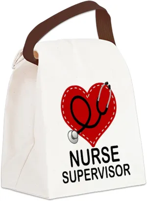 CafePress Nurse Supervisor Gift Canvas Lunch Bag with Strap Handle
