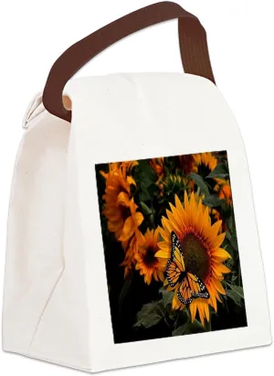 CafePress Sunflower Radiance Monarch Butter Canvas Lunch Bag with Strap Handle
