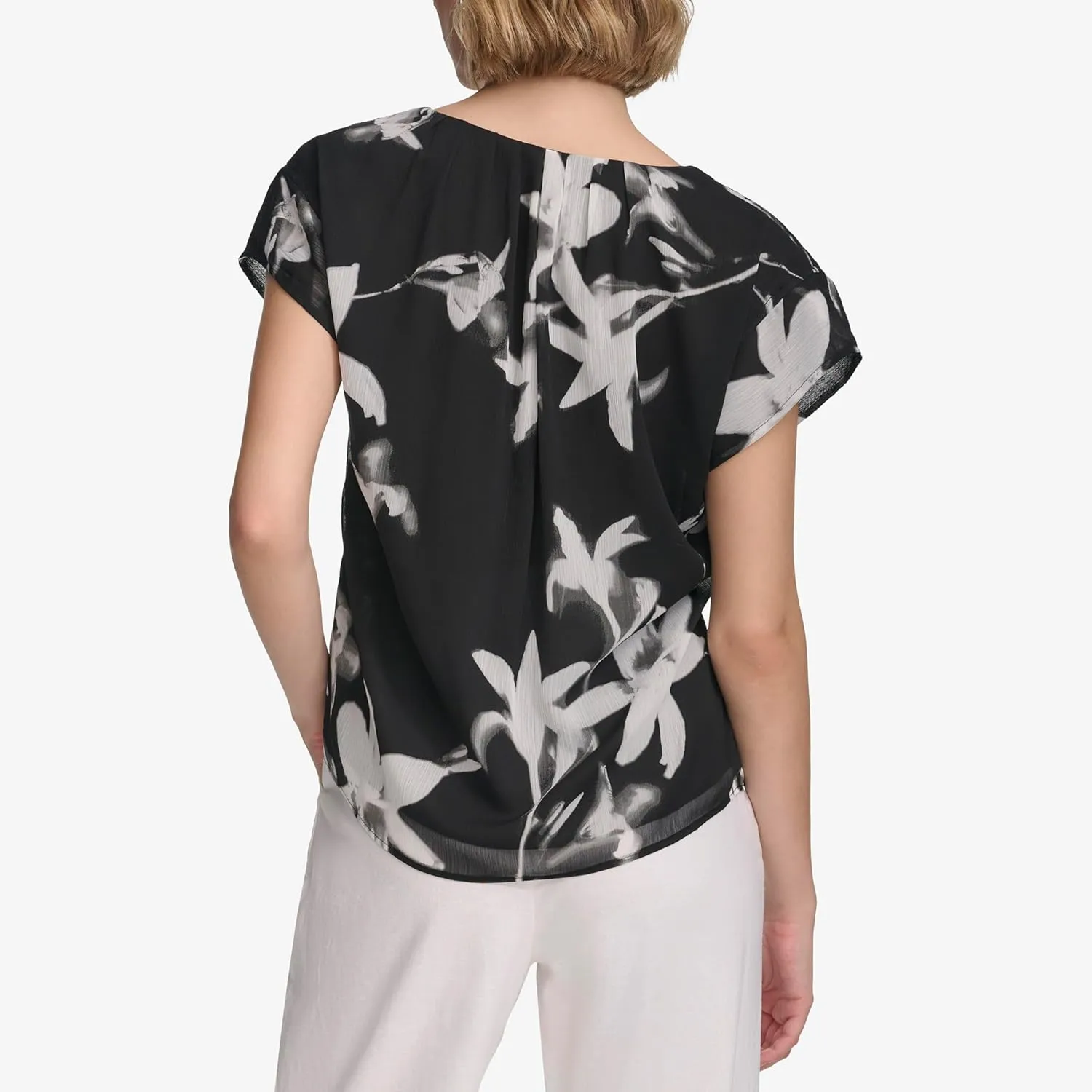 Calvin Klein Women's Short Sleeve Printed Top