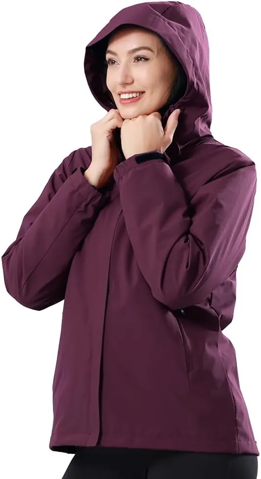 CAMEL CROWN Women's Ski Jacket Waterproof 3 in 1 Winter Coat with Fleece Inner Warm Windproof For Snow Outdoor Hiking
