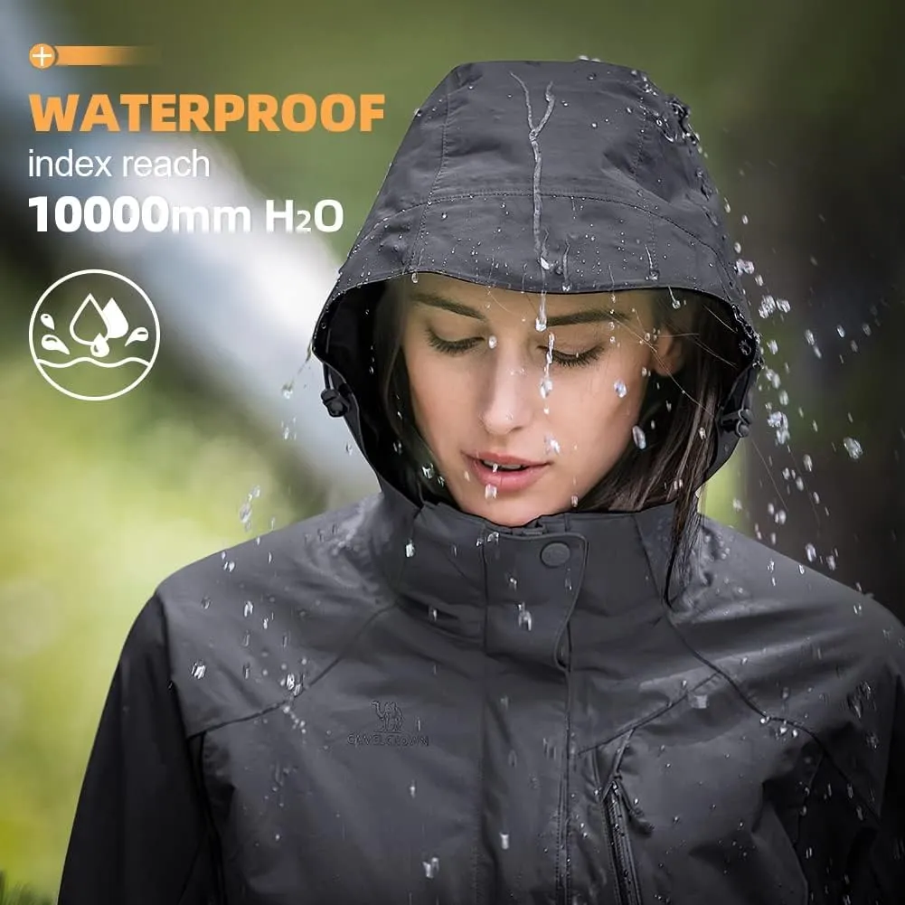CAMEL CROWN Women's Waterproof Ski Jacket 3 in 1 Winter Coat Windbreaker Snowboard Jackets for Rain Snow Outdoor Hiking