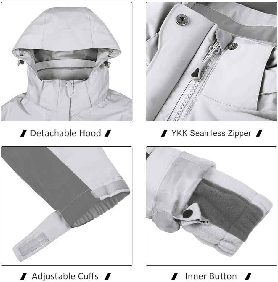 CAMEL CROWN Women's Waterproof Ski Jacket 3 in 1 Winter Coat Windbreaker Snowboard Jackets for Rain Snow Outdoor Hiking