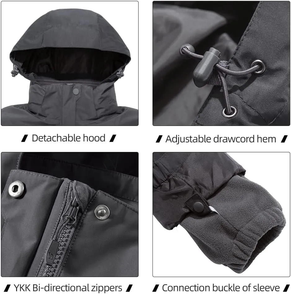 CAMEL CROWN Women's Waterproof Ski Jacket 3 in 1 Winter Coat Windbreaker Snowboard Jackets for Rain Snow Outdoor Hiking