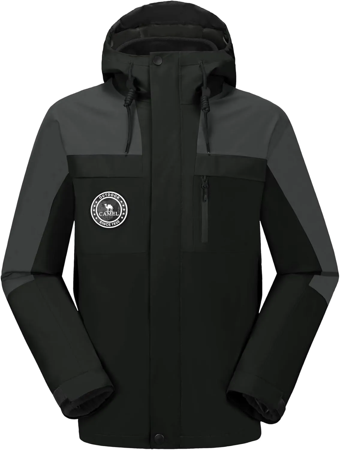 CAMELSPORTS Men's Mountain Ski Jacket 3 in 1 Waterproof Winter Jacket Warm Snow Jacket Hooded Rain Coat Windproof Winter Coat