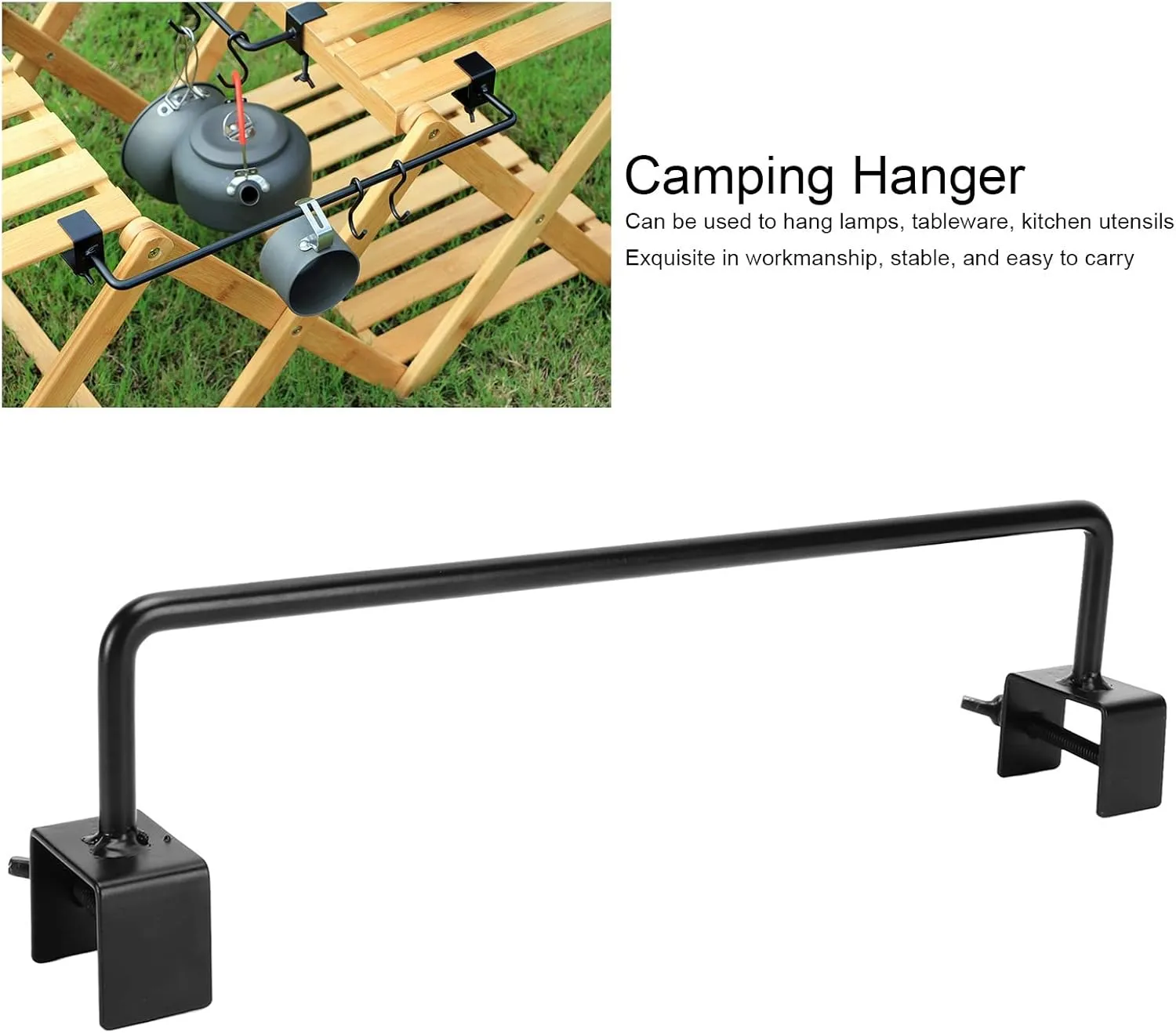 Camping Cookware Hanging Rack, Tripod Camping Hanging Rack Cookware Storage Portabl Outdoor Camping Folding Rack for Grilling Picnic Camping BBQ Hanger (30cm Hanging Rack)