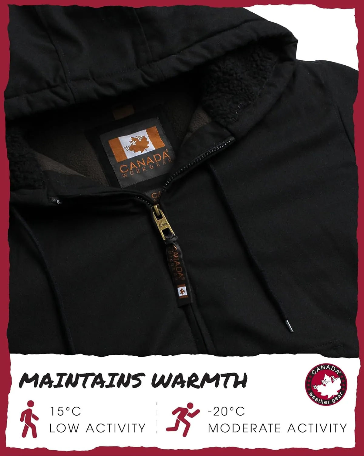CANADA WEATHER GEAR Men's Bomber Workwear Jacket - Durable Duck Canvas Safety Outerwear with Sherpa Lining (Sizes: S-XXL)
