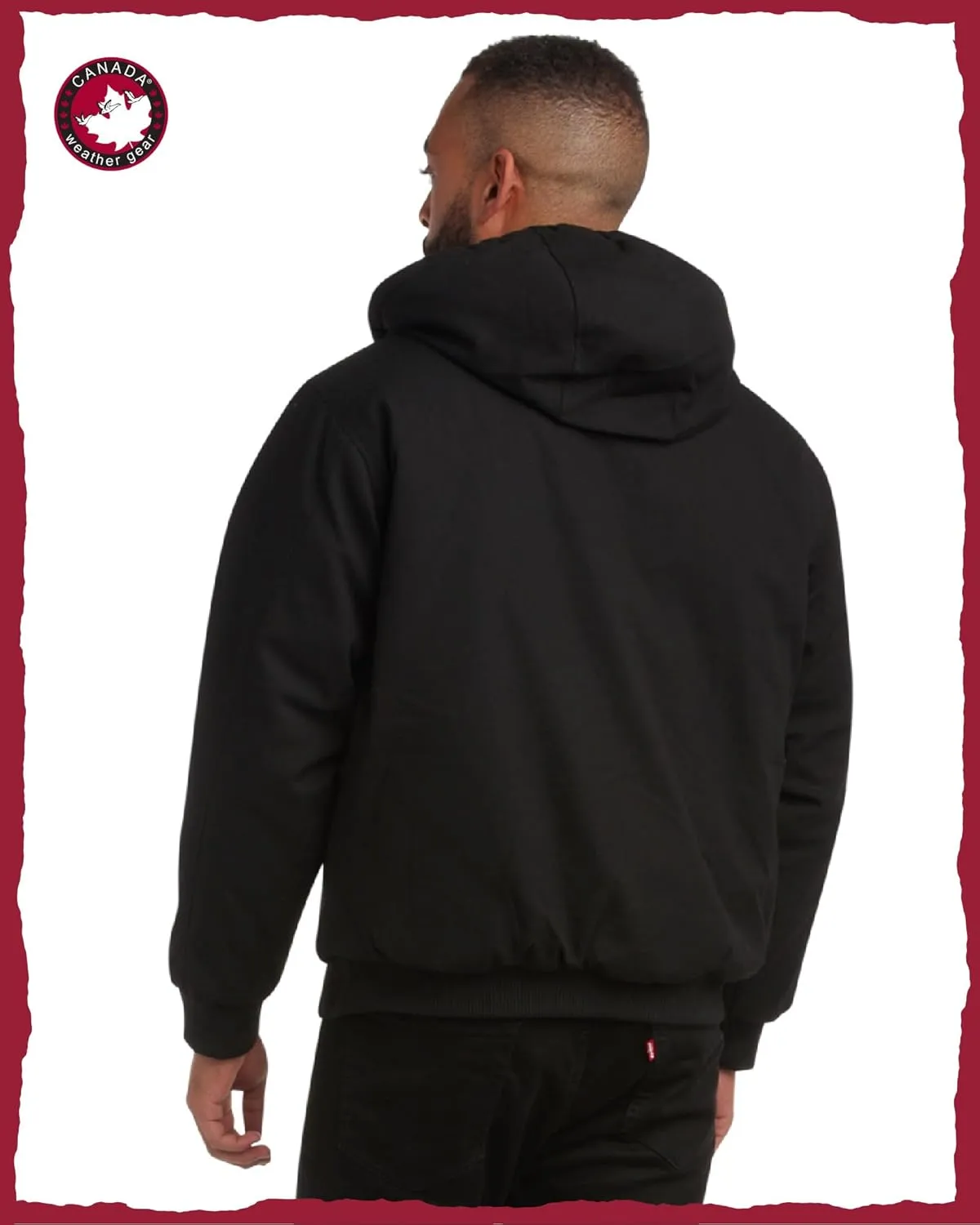CANADA WEATHER GEAR Men's Bomber Workwear Jacket - Durable Duck Canvas Safety Outerwear with Sherpa Lining (Sizes: S-XXL)