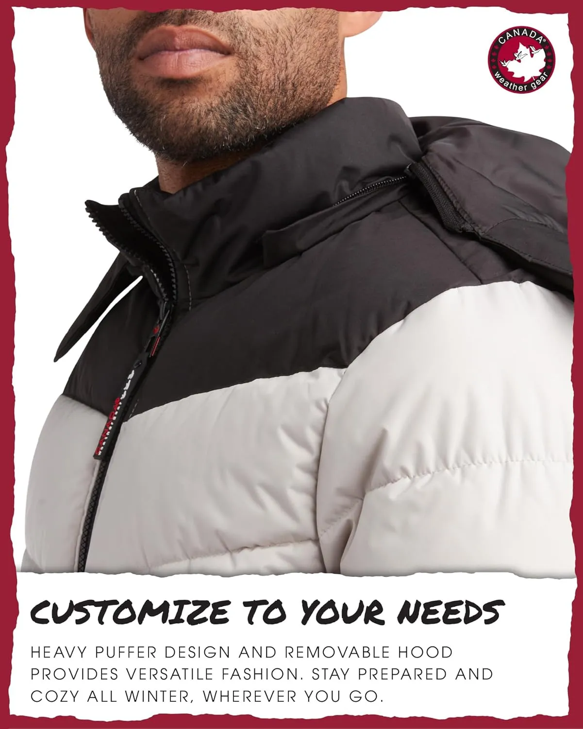 CANADA WEATHER GEAR Men's Winter Jacket – Heavyweight Puffer Jacket – Casual Coat for Men (M-XXL)
