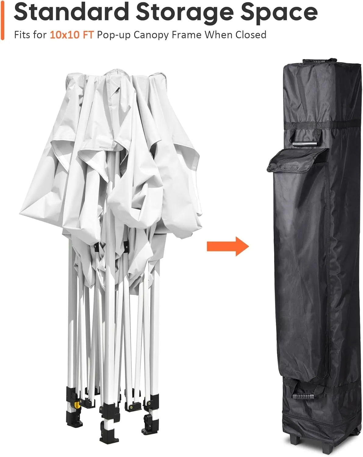 Canopy Bag with Wheels - 10x10 ft Gazebo Canopy Storage Case, Tent Roller Bag