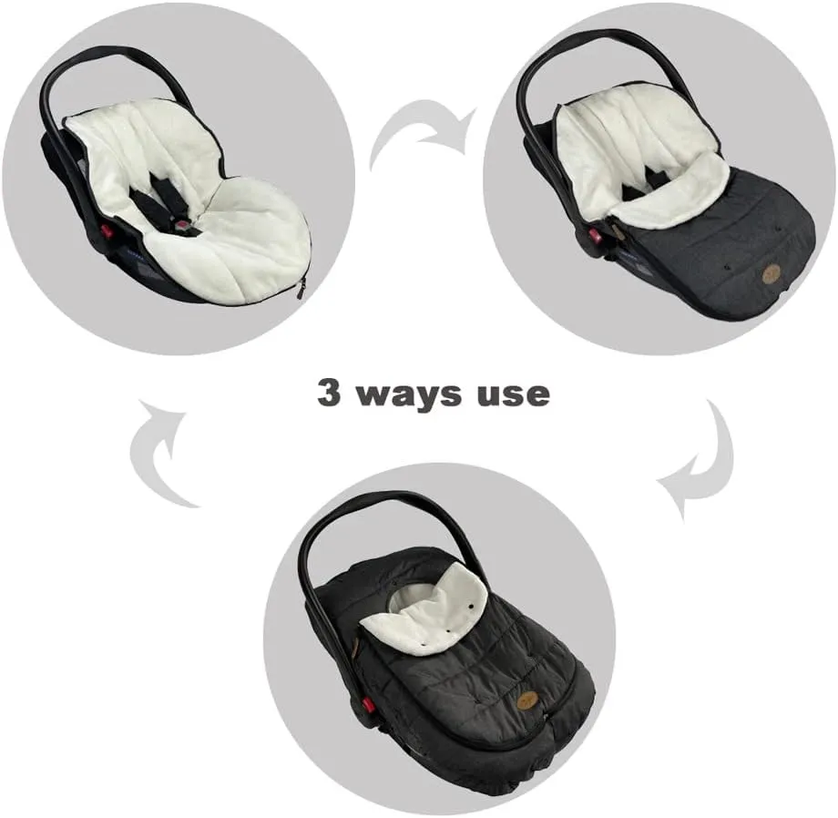 Car Seat Cover Carseat Bunting Bag Intergrated into 1,Waterproof Anti-Cold Winter Bassinet Stroller Car seat Sleeping Bag for Infant,0-12M