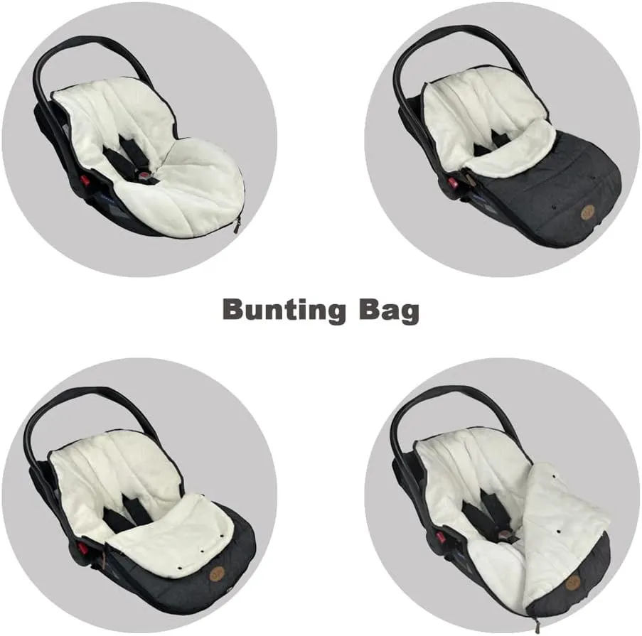 Car Seat Cover Carseat Bunting Bag Intergrated into 1,Waterproof Anti-Cold Winter Bassinet Stroller Car seat Sleeping Bag for Infant,0-12M