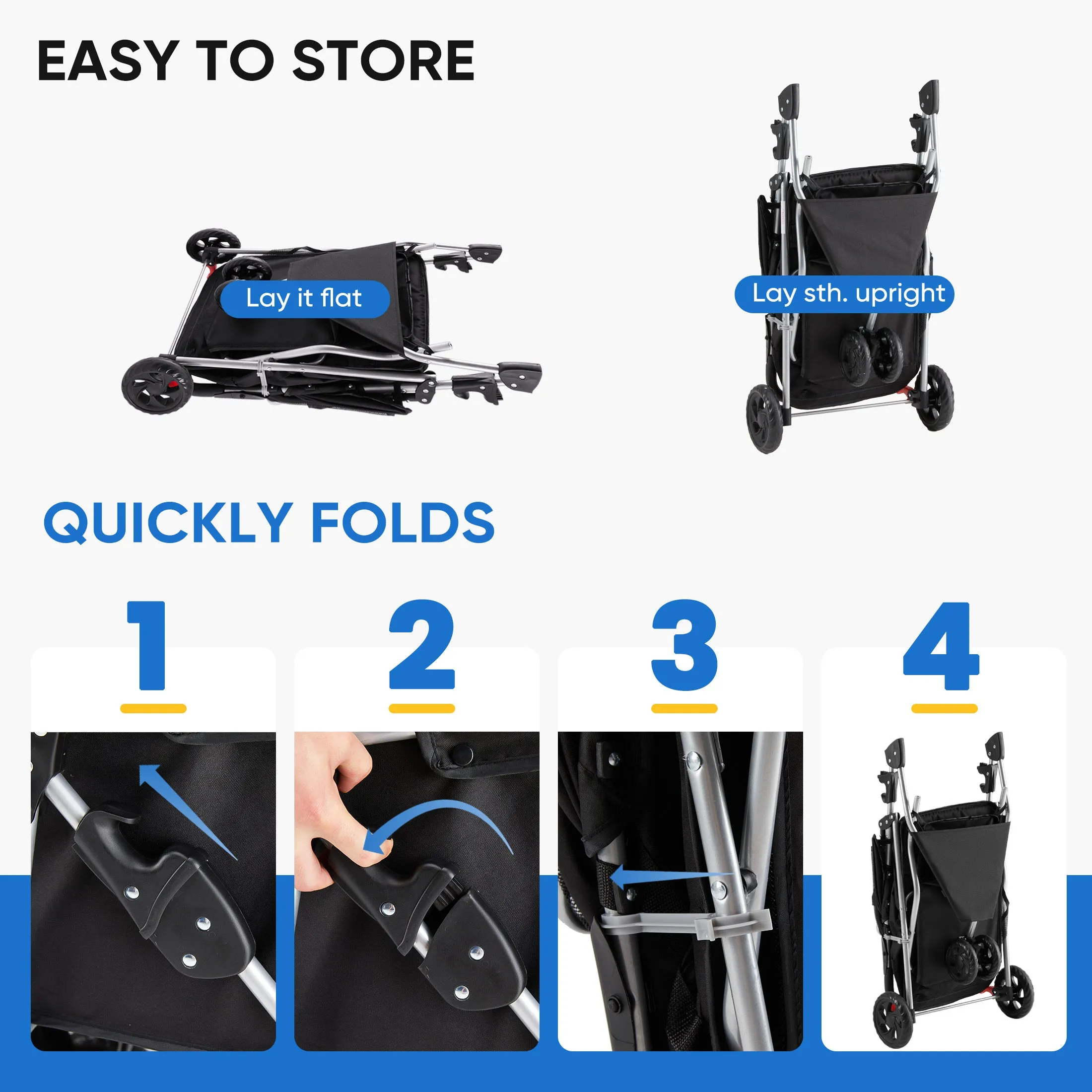 Cat and Dog Pet Cart – Convenient & Comfortable Pet Carrier