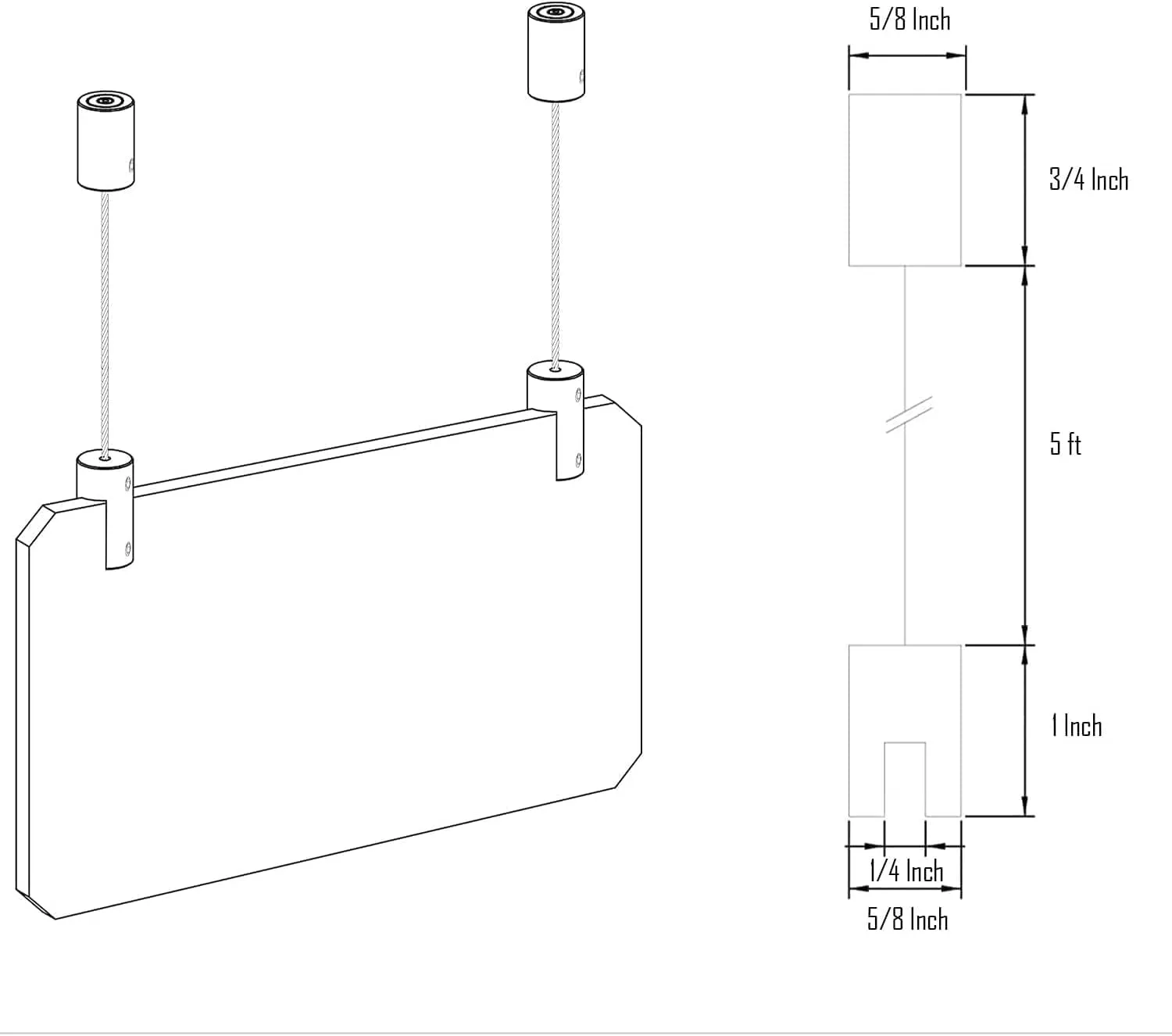 Ceiling Sign Hanger, Solid Aluminum Picture Hanging Hardware for Hanging Acrylic /Picture/Sign Board/Frame