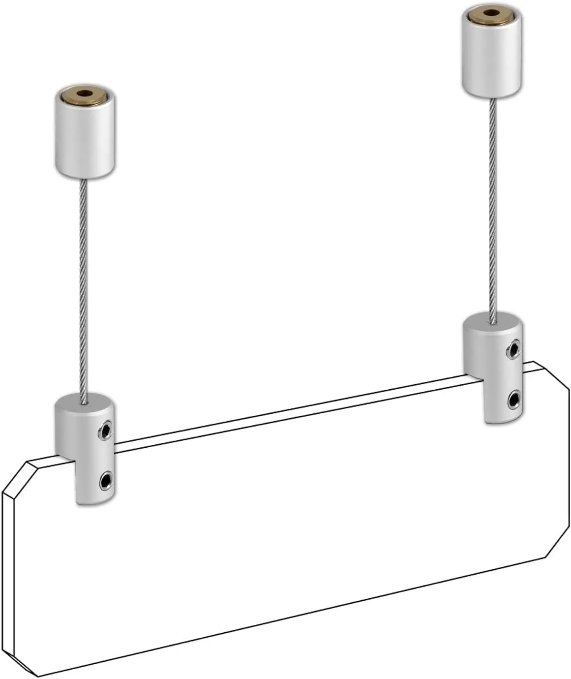 Ceiling Sign Hanger, Solid Aluminum Picture Hanging Hardware for Hanging Acrylic /Picture/Sign Board/Frame
