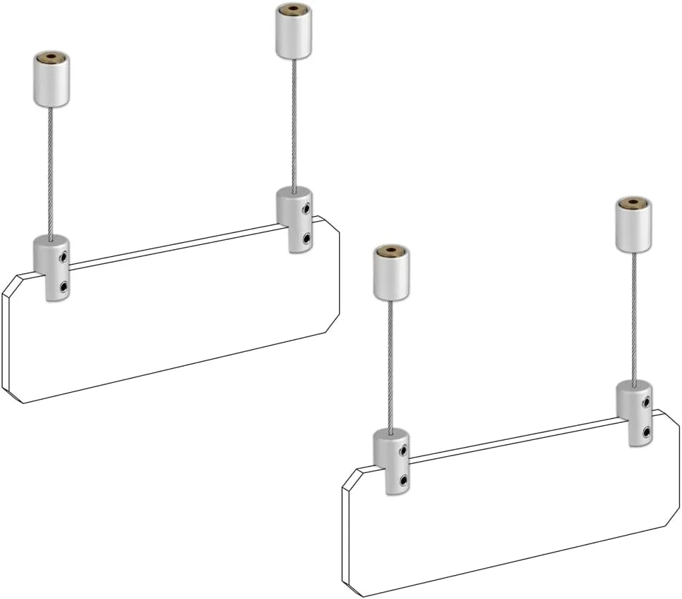 Ceiling Sign Hanger, Solid Aluminum Picture Hanging Hardware for Hanging Acrylic /Picture/Sign Board/Frame