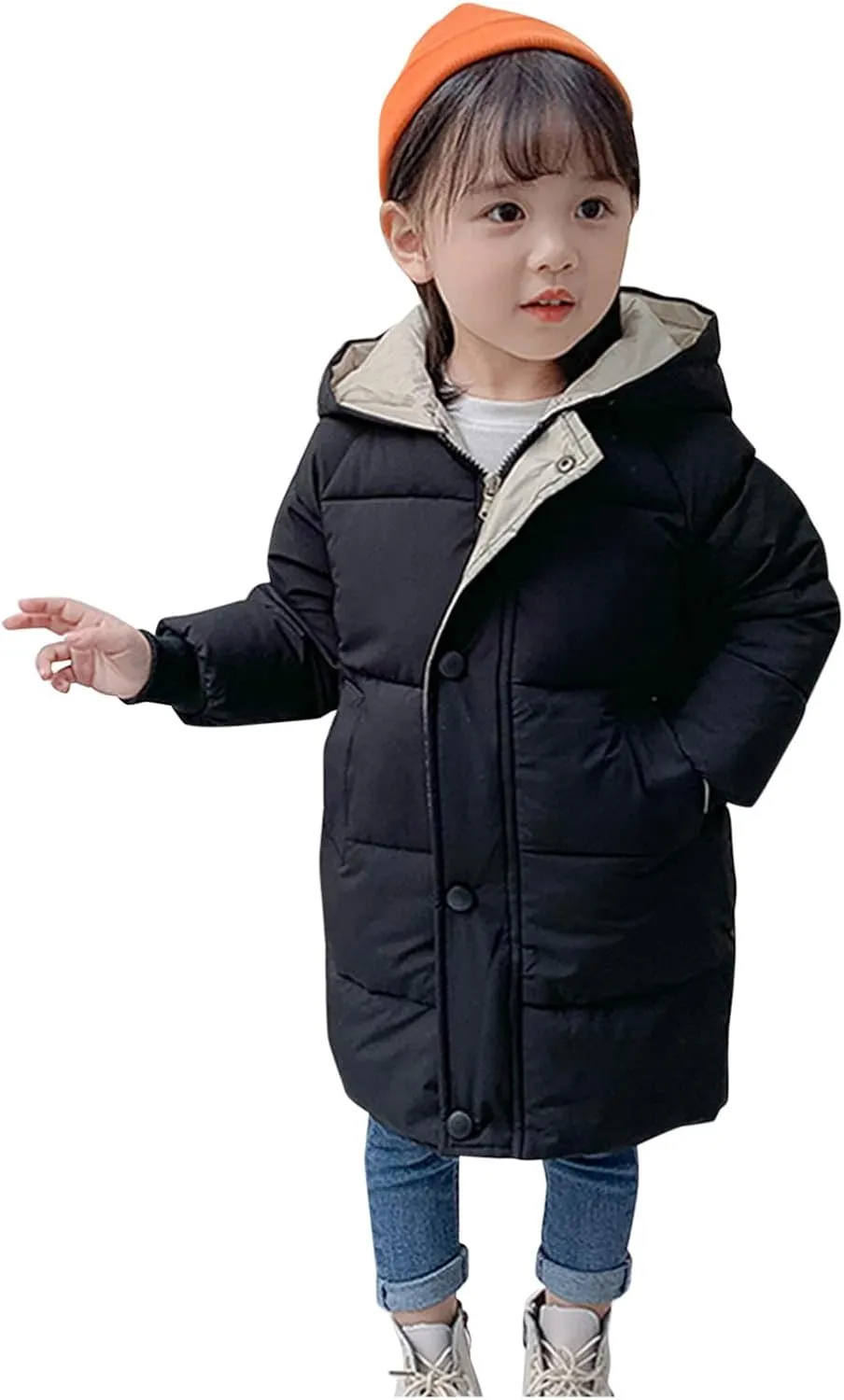 Child Kids Girls Winter Warm Jackets Puffer Padded Jacket Down Jacket Snowsuit Hooded Windbreaker