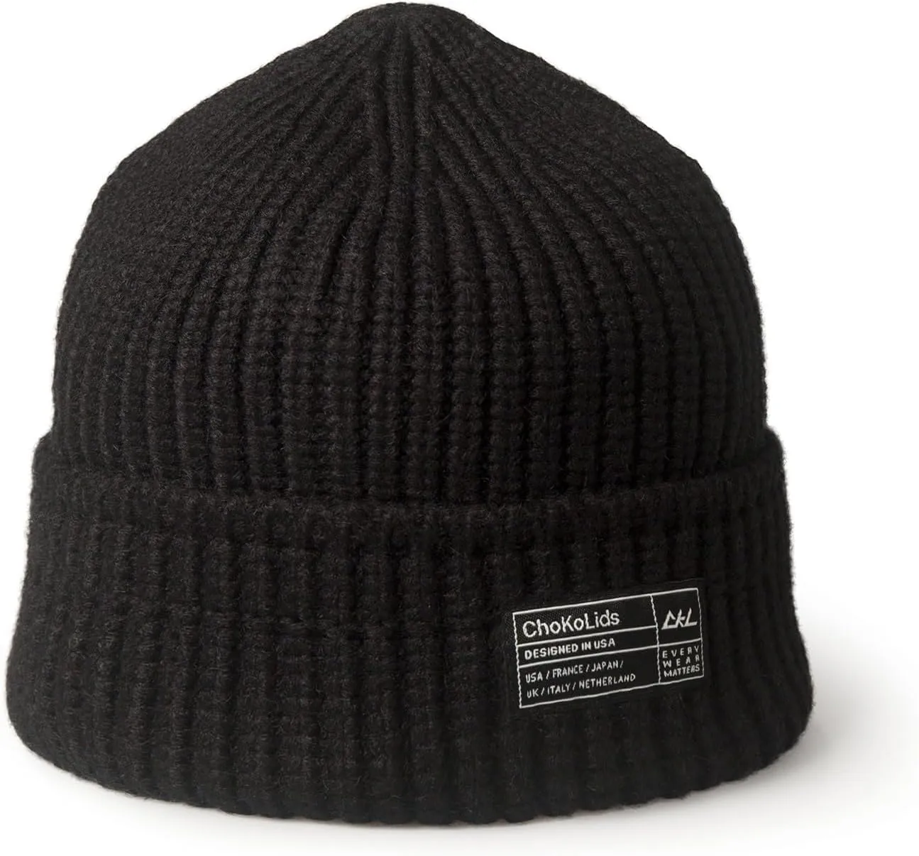 CHOK.LIDS Chunky Trawler Beanie Everyday Watch Hat Roll up Edge Skullcap Waffle Cuff Fisherman Beanie for Men Women