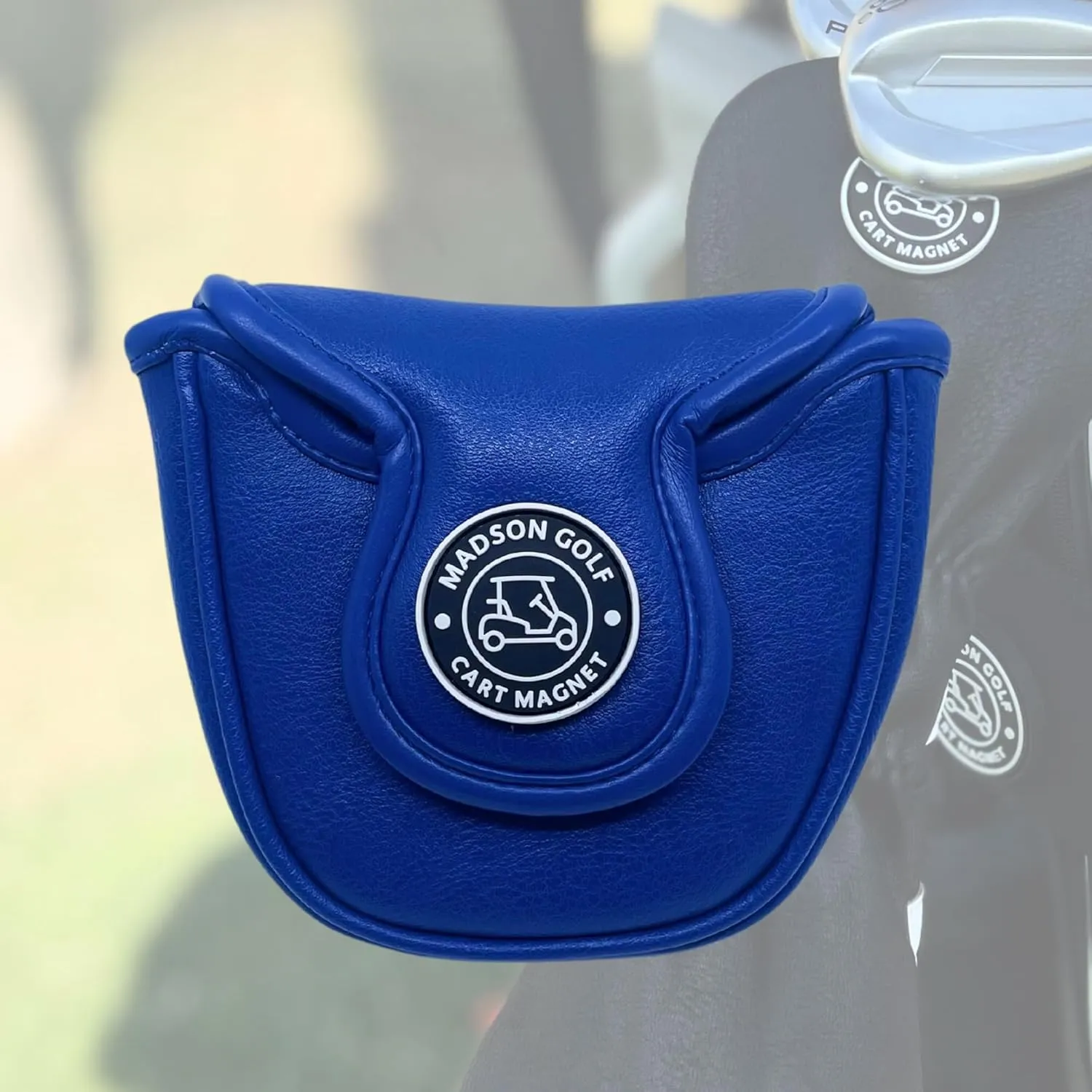Classic Blade and Mallet Putter Headcovers with Madson Golf Cart Magnet for Secure Positioning and Quick Access, Protective PU Leather Head Covers, Magnetic Golf Accessories