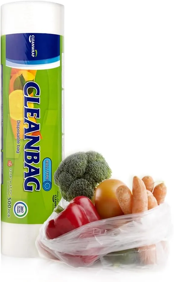 CLEANWRAP Food Storage Roll Bags (13.78 * 17.71-500 PCS) - Mother's Day Gifts for Mom, Mini Bread and Produce Plastic Bags