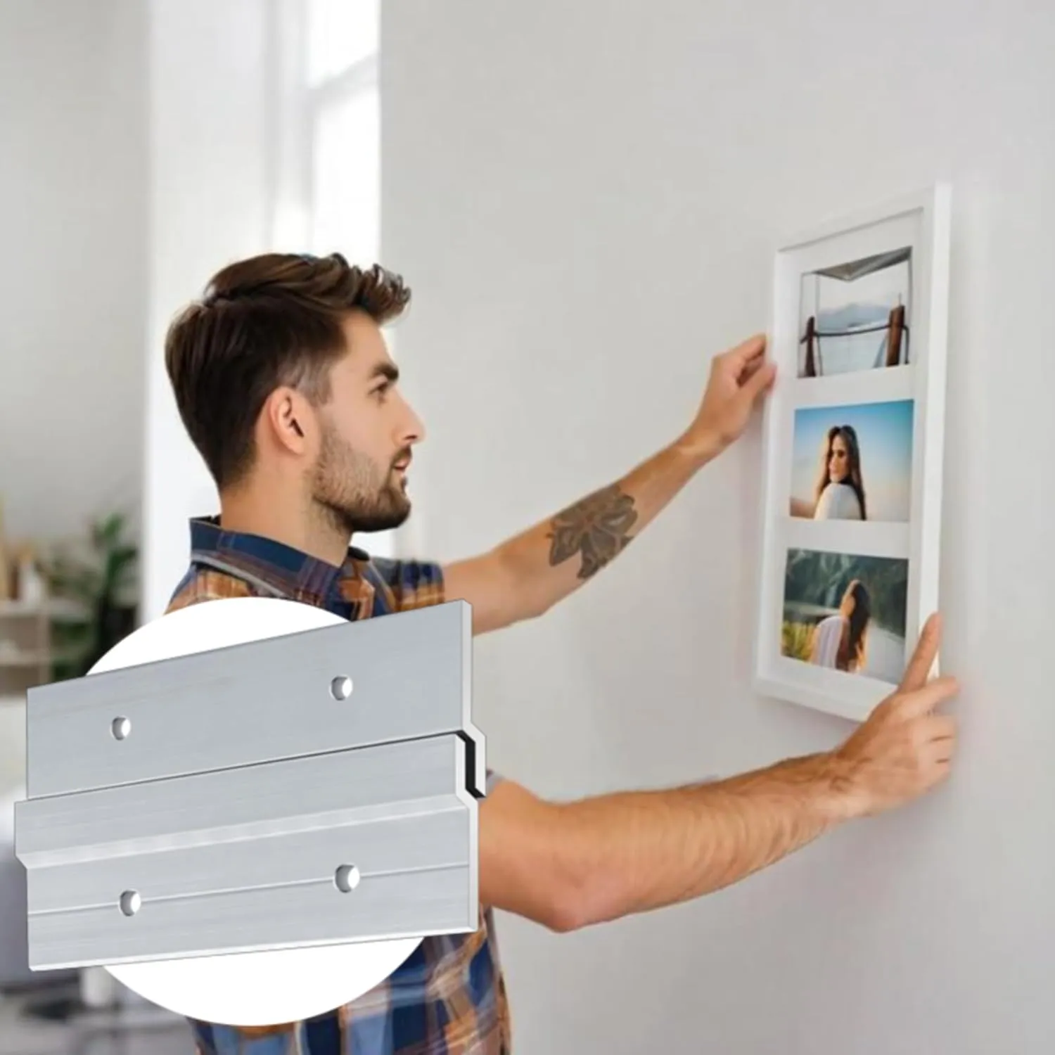 Cleat Picture Hanger Hardware Kit - 16 Pairs 4'' Aluminum Z Hanger Wall Mount Bracket Kit, Interlocking Z Clips for Hanging Wall Art, Mirrors, Panels, Cabinets, Whiteboards