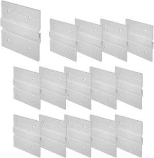 Cleat Picture Hanger Hardware Kit - 16 Pairs 4'' Aluminum Z Hanger Wall Mount Bracket Kit, Interlocking Z Clips for Hanging Wall Art, Mirrors, Panels, Cabinets, Whiteboards