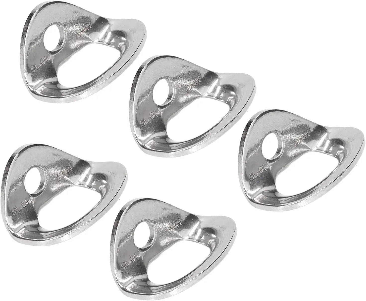 Climbing Hanger, 5 Pcs 25KN Stainless Steel Climbing Hanger Trailer Tiedown Screw for Rappelling Aerial Work Hammocks Tie-Down Anchors Hooks Tie Down Strap Rings Climbing Anchor Bolt