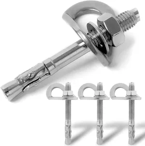 Climbing Holds Anchor Set - 3PCS - Stainless Steel Bolt Hanger and Bolt Heavy Duty Climbing Holds Weight 2500KG for Indoor Outdoor Climb Train