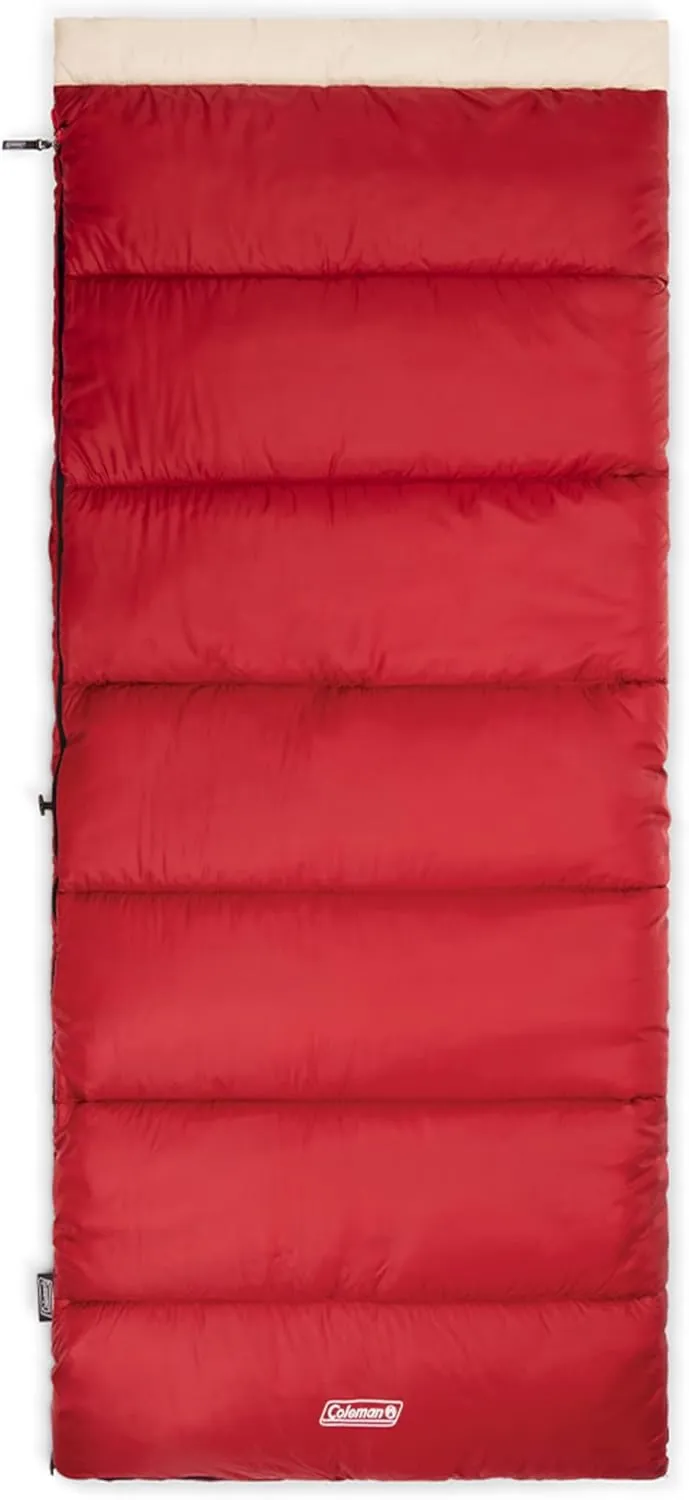 Coleman Flatlands Sleeping Bag, Made from 100% Recycled Material, Cool Weather Adult Sleep Sack