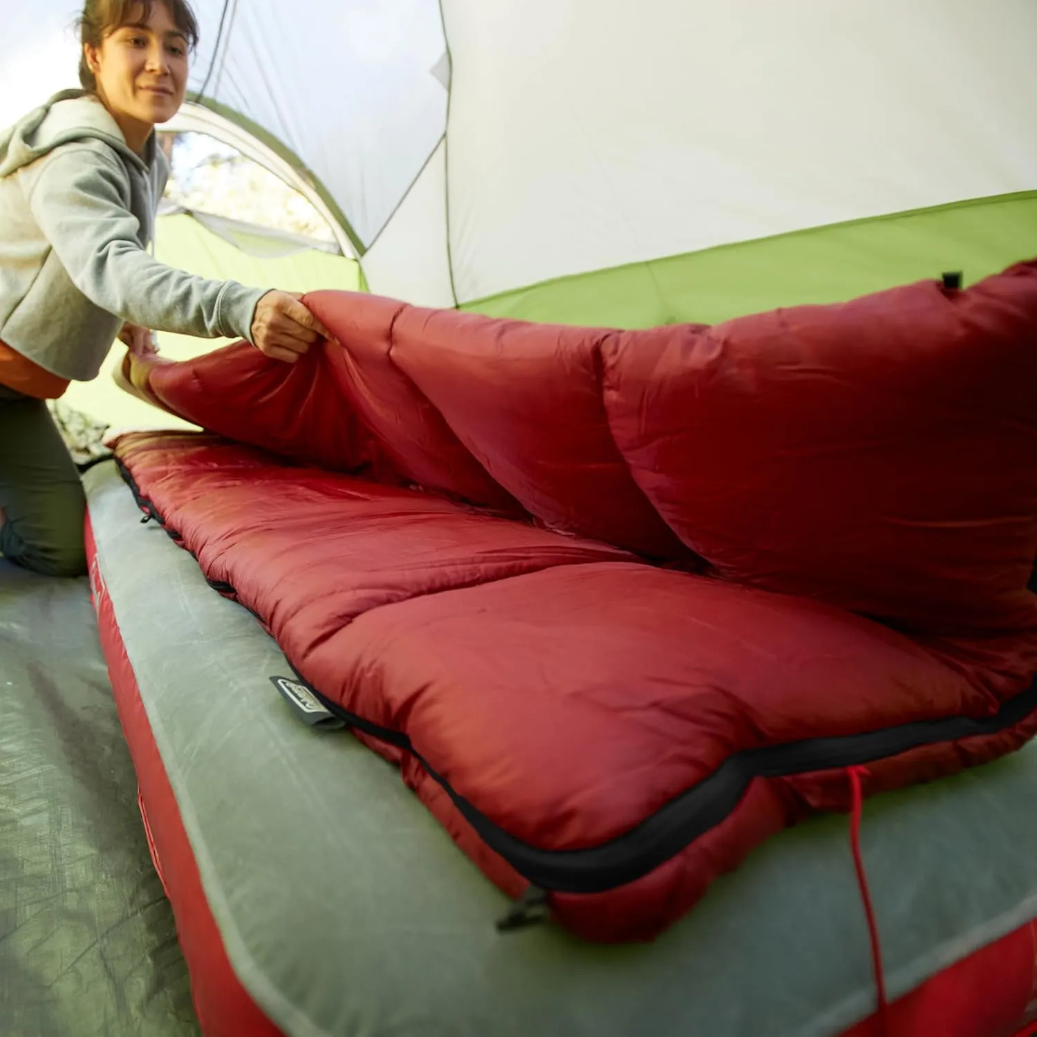Coleman Flatlands Sleeping Bag, Made from 100% Recycled Material, Cool Weather Adult Sleep Sack