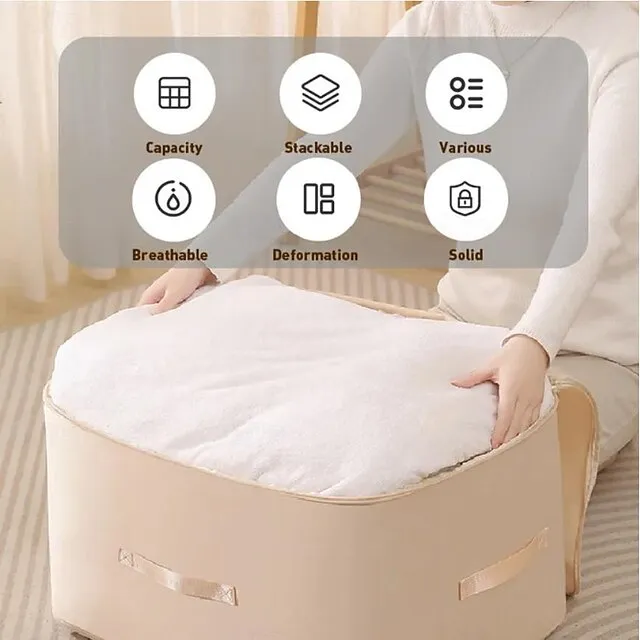 Comforter Storage Bags Ultra Space Saving Self Compression Organizer, Storage Bags for Blankets,Comforters, ClothesHeavy Duty Moving Bags, Storage Tote for Space Saving