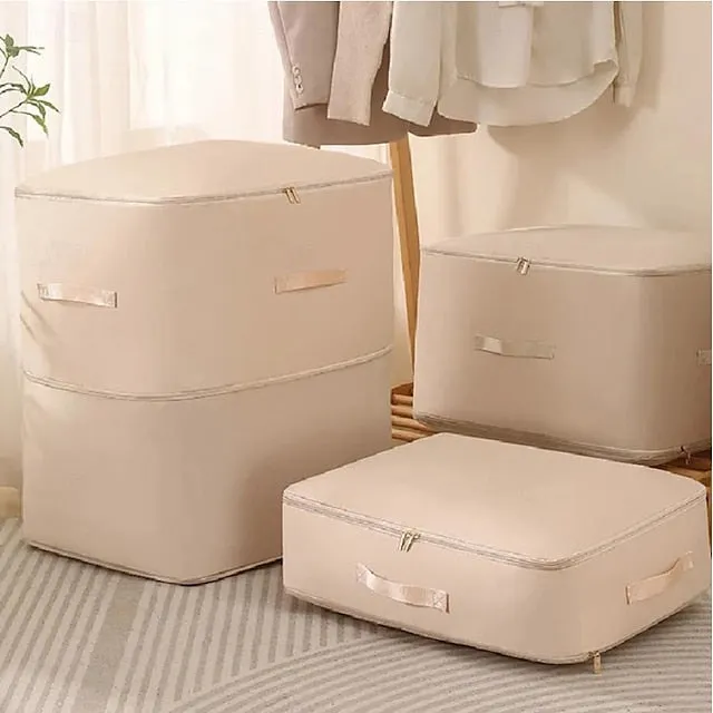 Comforter Storage Bags Ultra Space Saving Self Compression Organizer, Storage Bags for Blankets,Comforters, ClothesHeavy Duty Moving Bags, Storage Tote for Space Saving