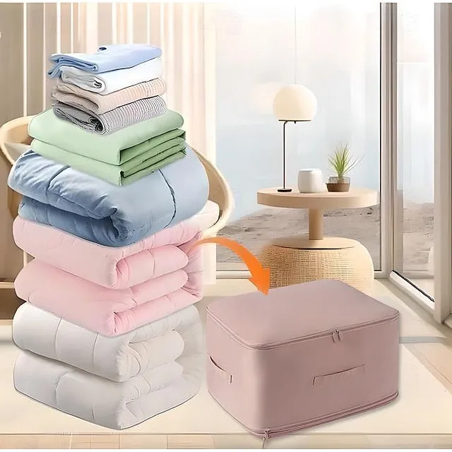 Comforter Storage Bags Ultra Space Saving Self Compression Organizer, Storage Bags for Blankets,Comforters, ClothesHeavy Duty Moving Bags, Storage Tote for Space Saving
