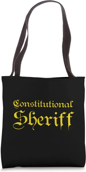 Constitutional Sheriff Front Print Uniform Top Yellow Text Tote Bag