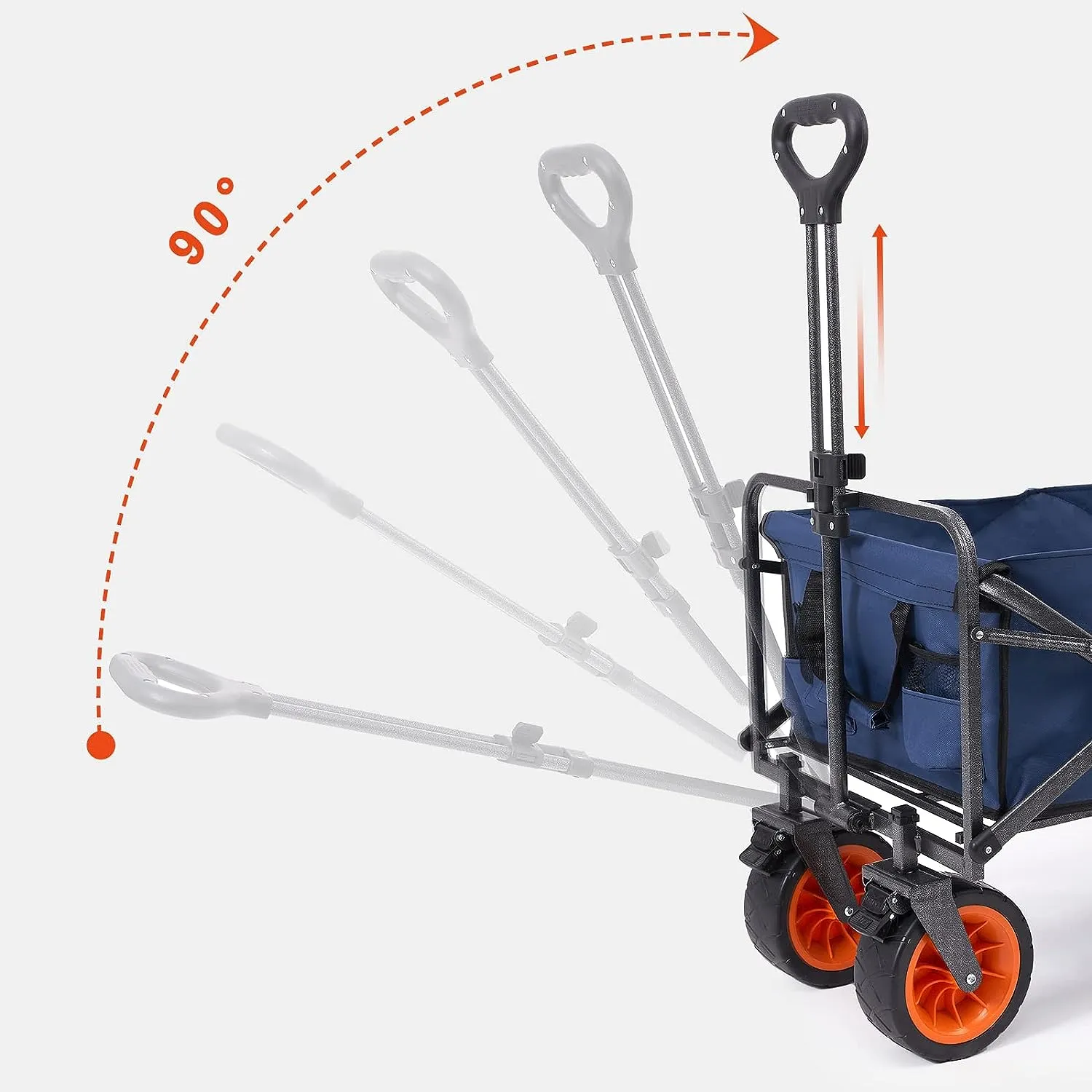 CoolShare Collapsible Wagon with Big Wheels,Portable Folding Beach Wagon Cart with 330Lbs Capacity,Heacy Duty Utility Foldable Wagon Cart with Aluminum Table and Gate Open Desgin for Camping,Garden