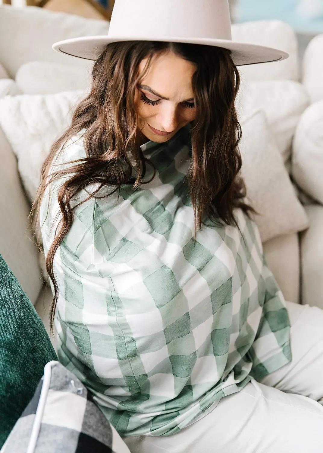 Copper Pearl Multi-Use Cover: Car Seat, Nursing, Stroller - Stretchy Fabric, All-Season, Stylish Designs, Easy Access - Pine