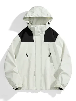 Couples' Adventure Jacket: Waterproof & Windproof with Detachable Hood