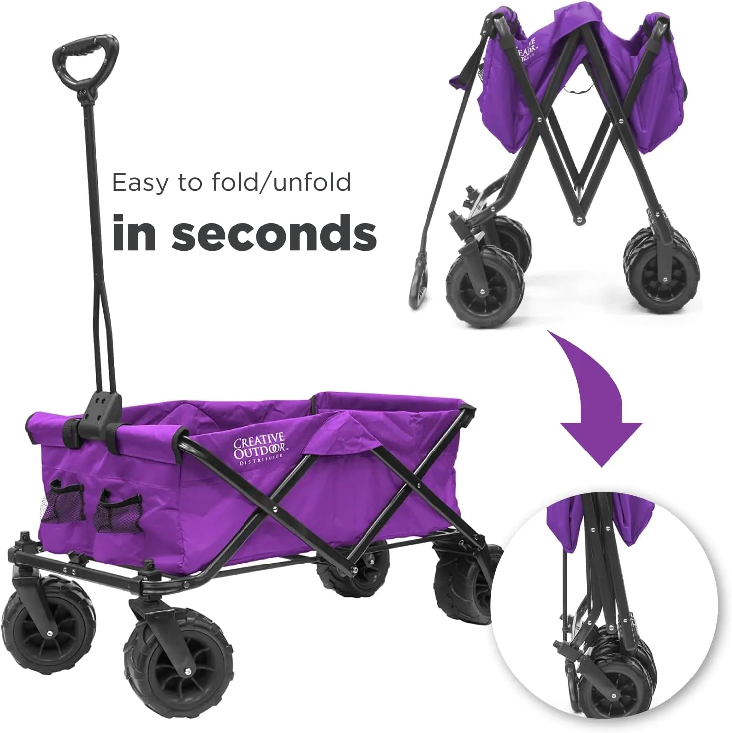 Creative Outdoor Original Folding Wagon All-Terrain Wheels