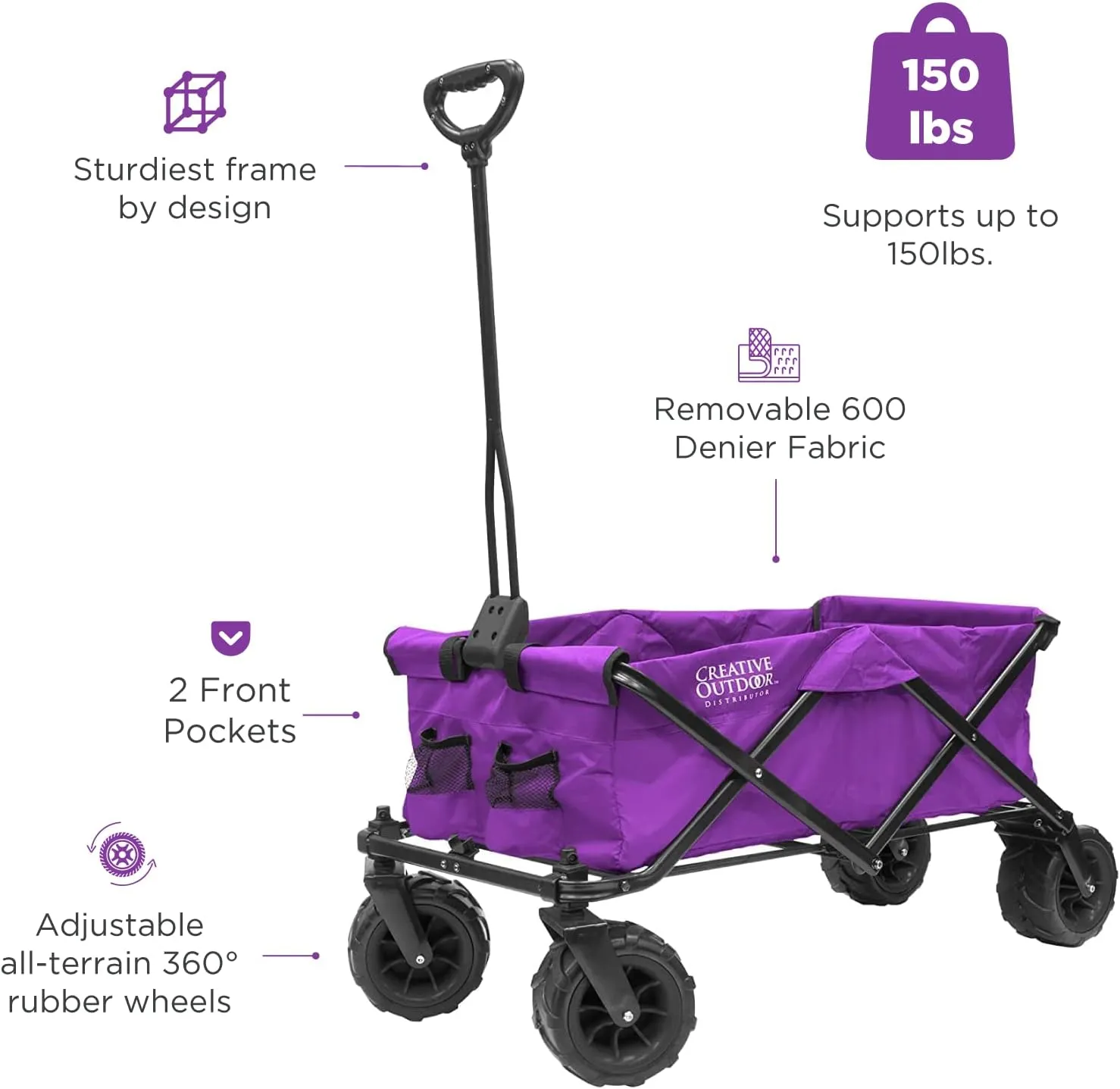 Creative Outdoor Original Folding Wagon All-Terrain Wheels