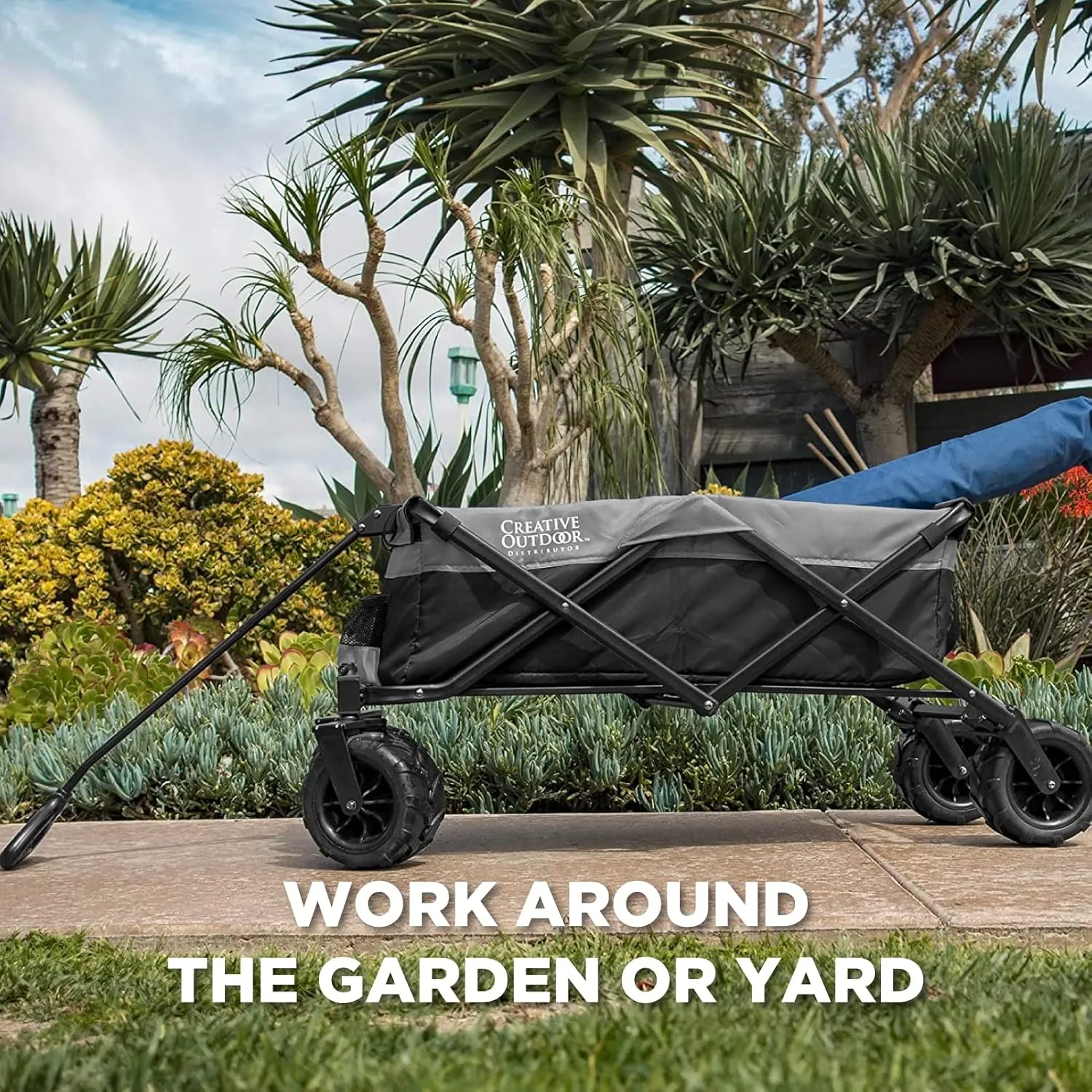 Creative Outdoor Wagon for Kids Push Pull Collapsible Stroller Folding Cart for Cargo | All Terrain | Beach Park Garden Sports & Camping