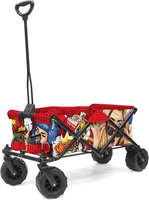 Creative Outdoor Wagon for Kids Push Pull Collapsible Stroller Folding Cart for Cargo | All Terrain | Beach Park Garden Sports & Camping