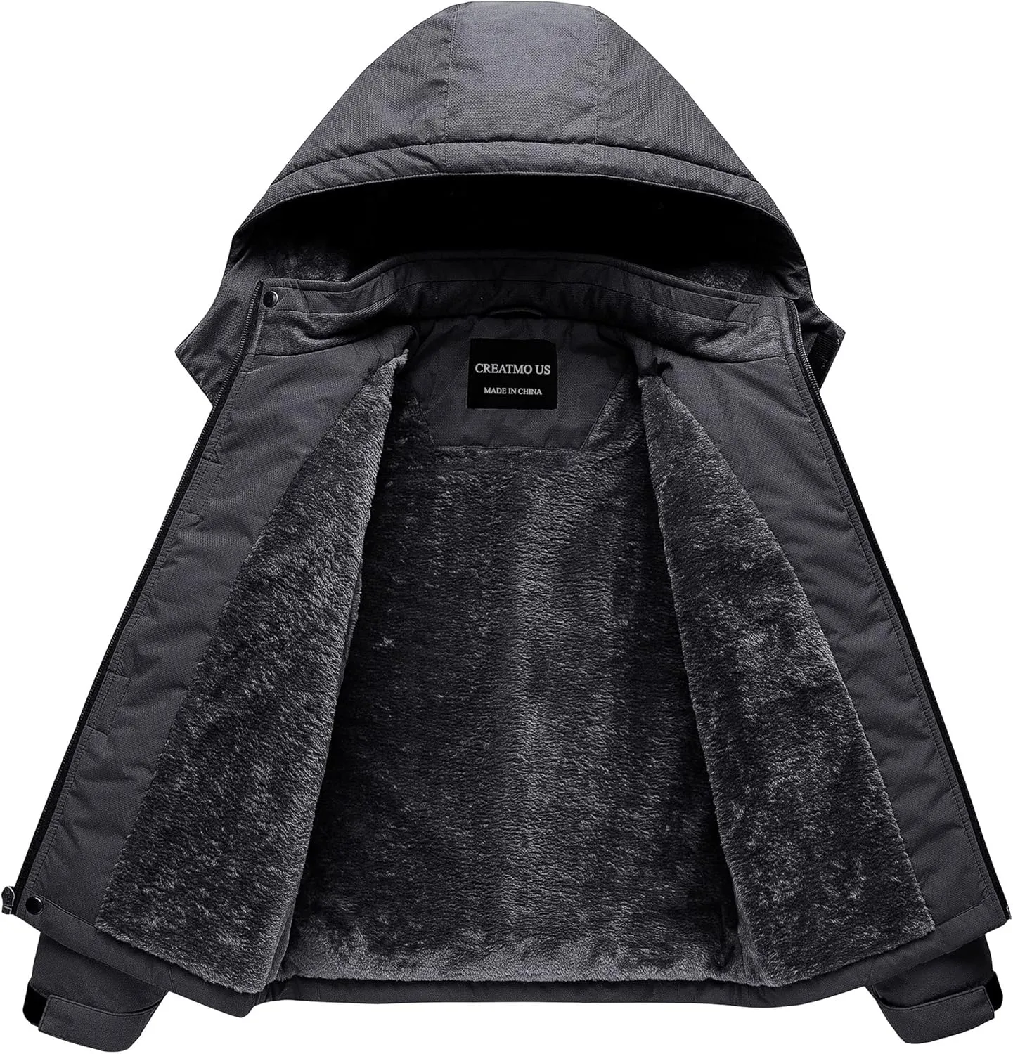 CREATMO US Boy's Waterproof Ski Jacket Warm Winter Snow Coat Windproof Snowboarding Rain Jacket