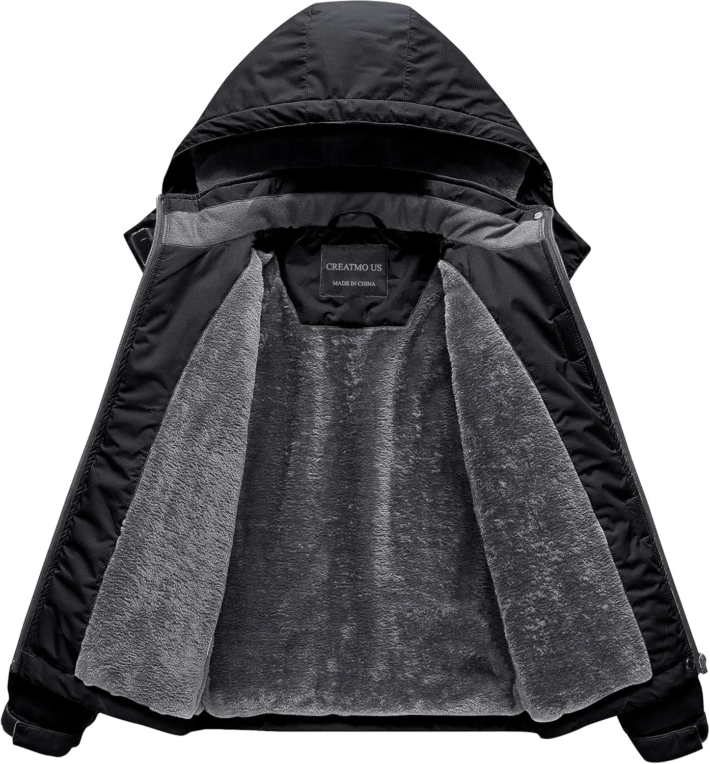 CREATMO US Girl's Waterproof Ski Jacket Warm Winter Snow Coat Windproof Snowboarding Rain Jacket