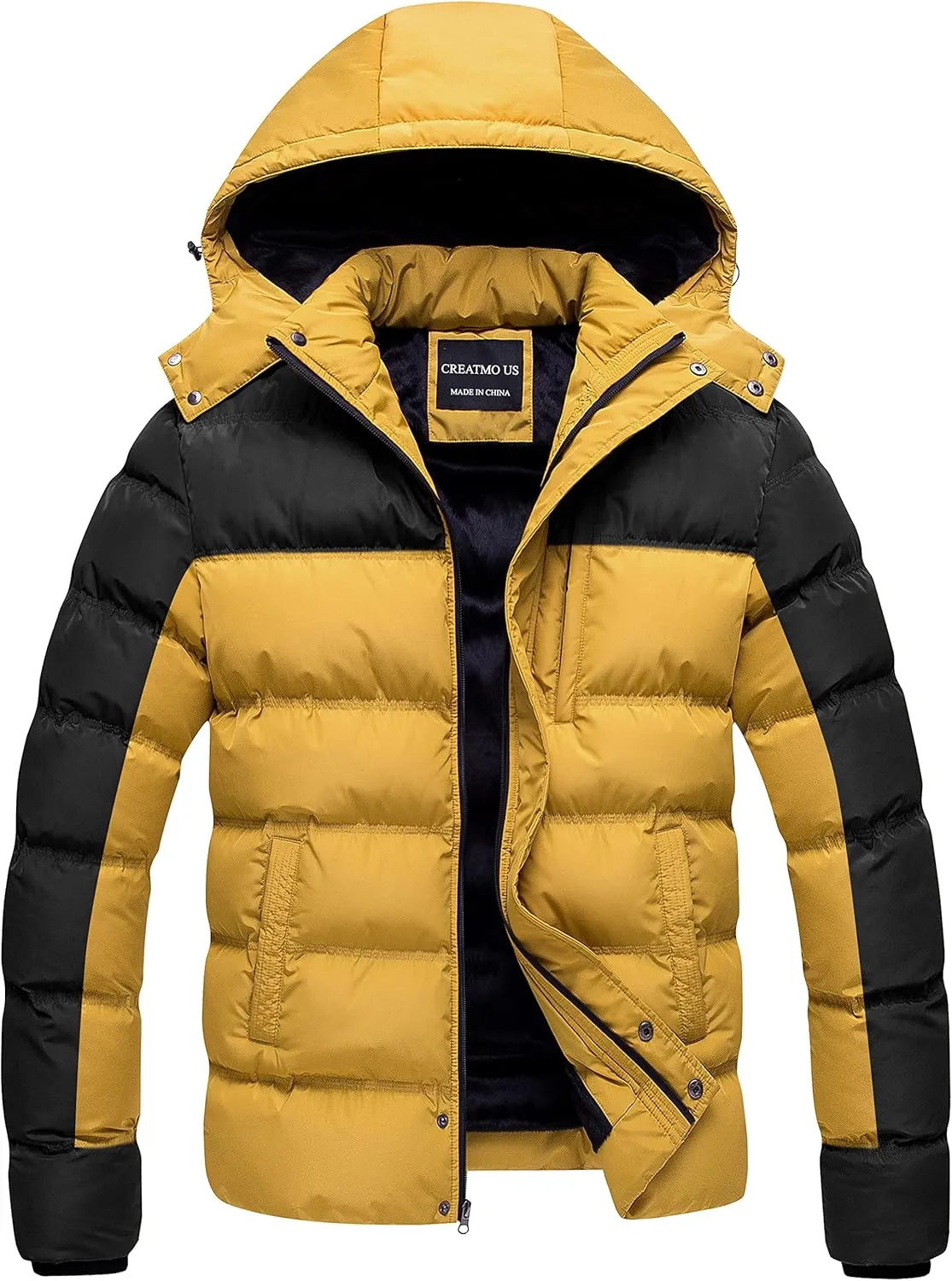 CREATMO US Men's Puffer Jacket Waterproof Winter Parka jacket Warm Thicken Ski Coat