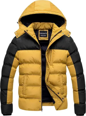 CREATMO US Men's Puffer Jacket Waterproof Winter Parka jacket Warm Thicken Ski Coat