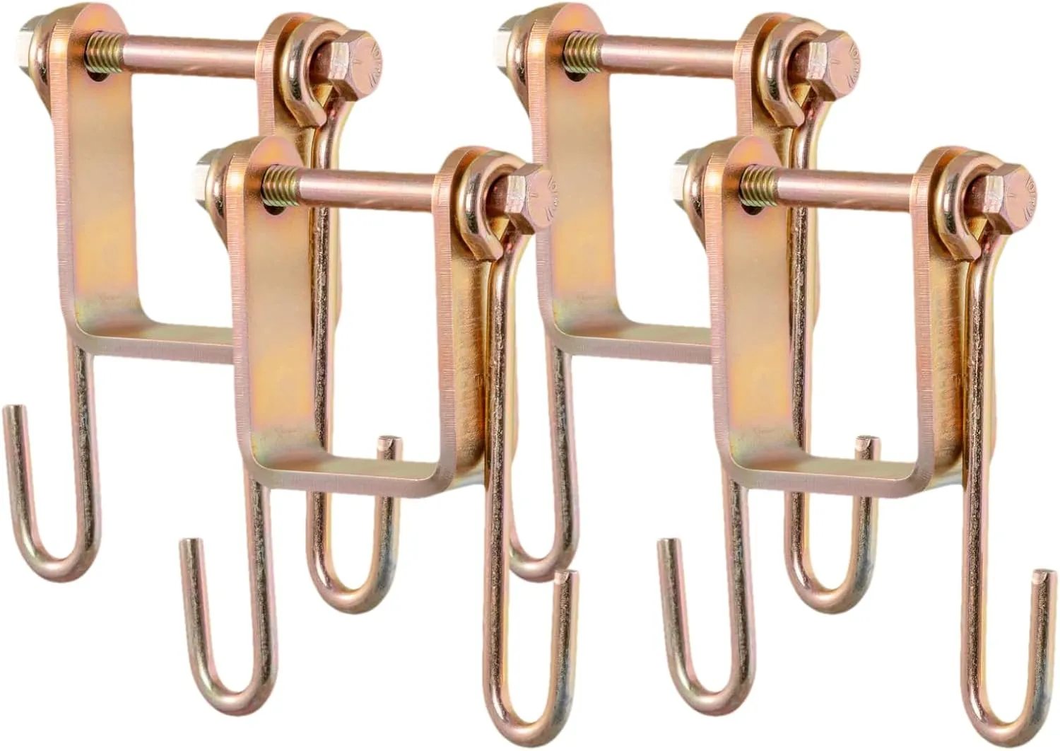 CURT 45806 Trailer Safety Chain Holder Bracket for 2-inch Shank, Bolt-On Steel Hanger Hooks (Pack of 4)