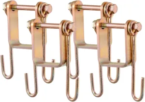 CURT 45806 Trailer Safety Chain Holder Bracket for 2-inch Shank, Bolt-On Steel Hanger Hooks (Pack of 4)