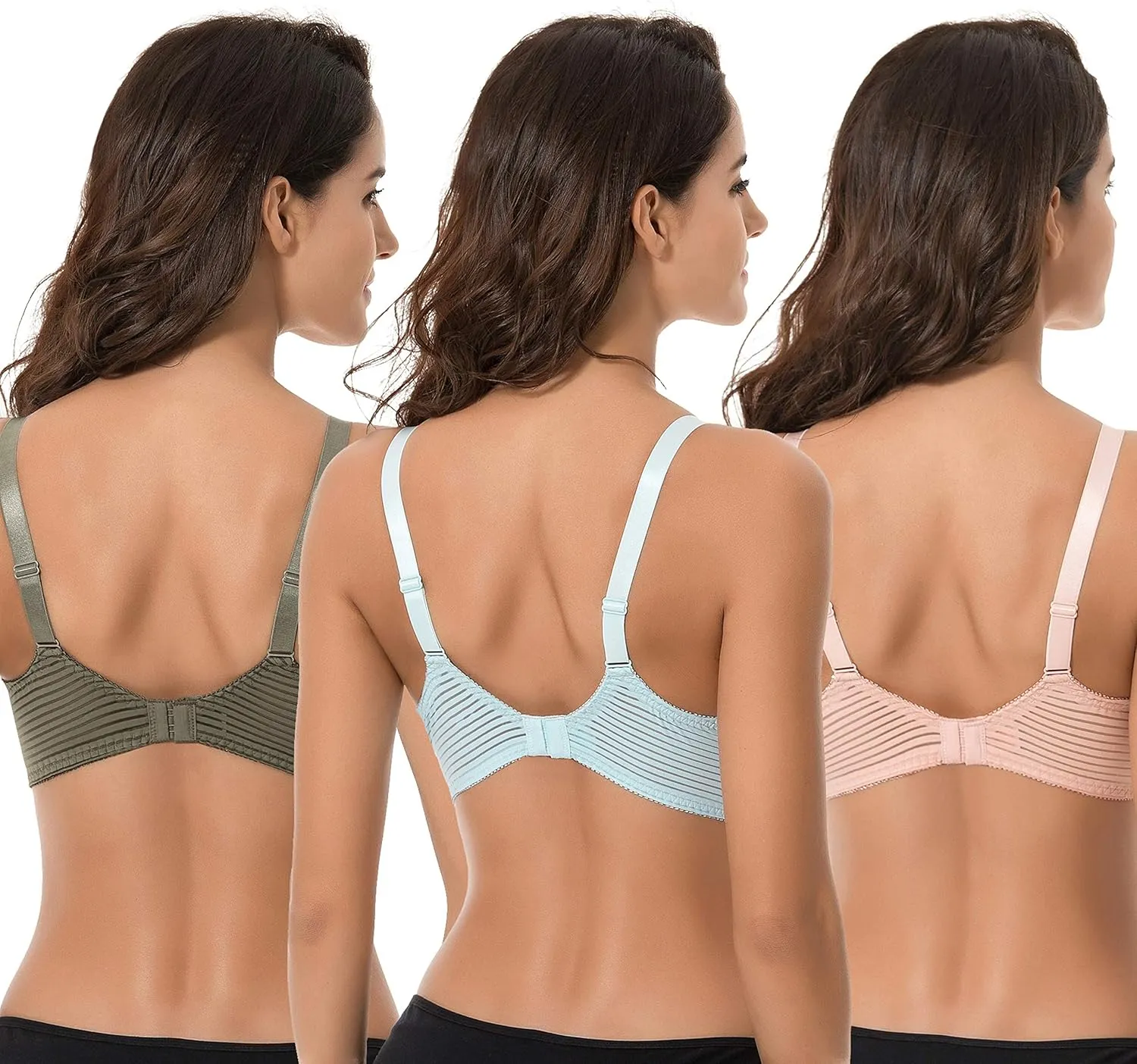 Curve Muse Women's Plus Size Minimizer Unlined Underwire Full Coverage Bra-2 or 3pack
