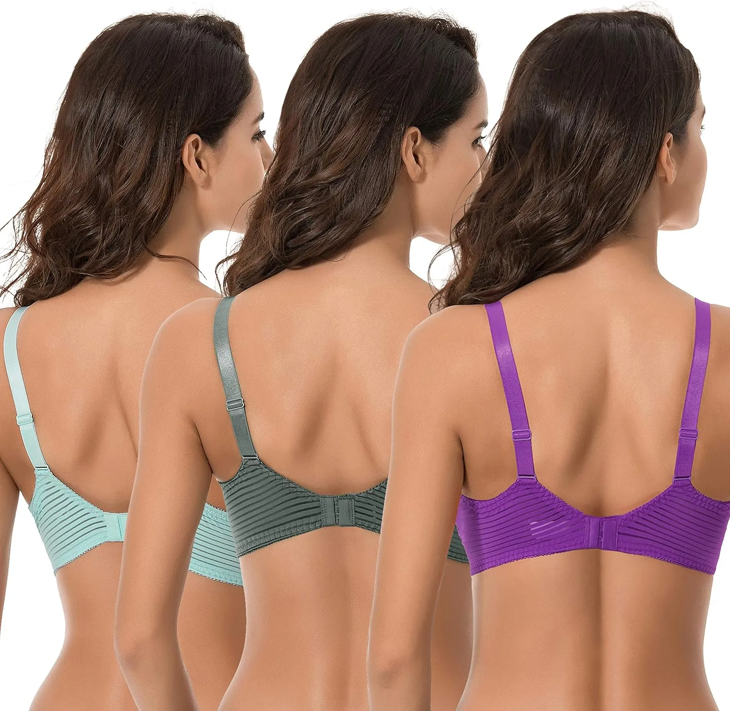 Curve Muse Women's Plus Size Minimizer Unlined Underwire Full Coverage Bra-2 or 3pack