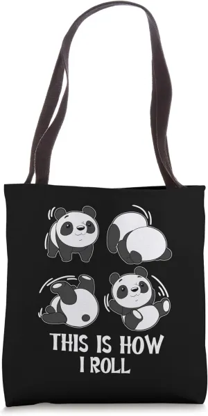 Cute This Is How I Roll Panda Yoga Somersault Tumble Pandas Tote Bag